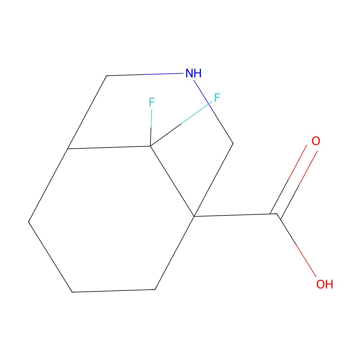 9,9-Difluoro-3-azabicyclo[3.3.1]nonane-1-carboxylic acid molecular structure, CAS 2445785-45-3