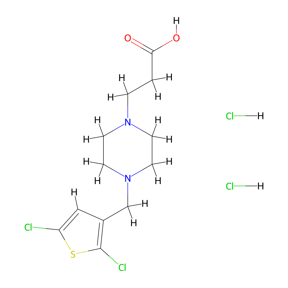 3-{4-[(2,5-Dichlorothiophen-3-yl)methyl]piperazin-1-yl}propanoicaciddihydrochloride molecular structure, CAS 2445785-48-6