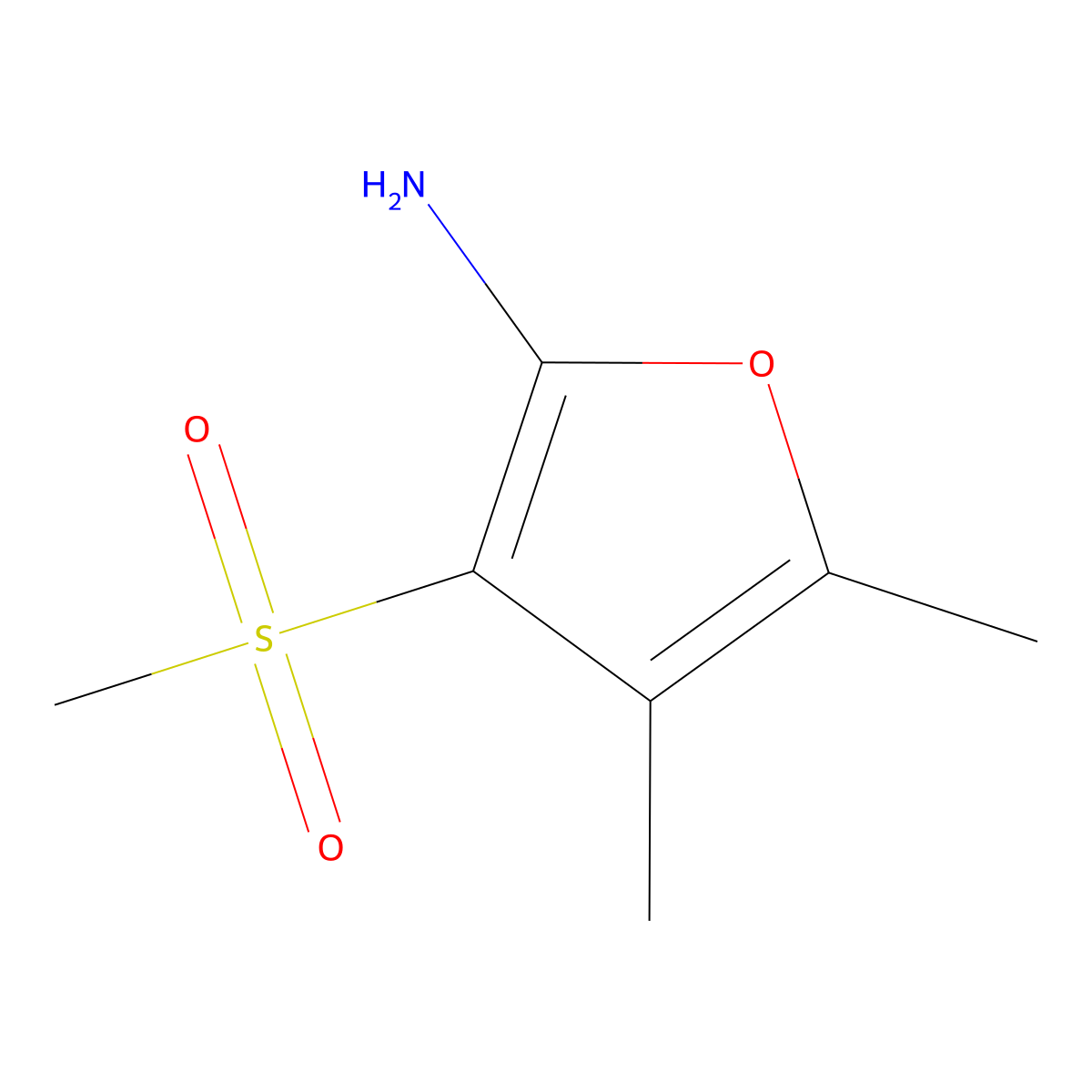 3-Methanesulfonyl-4,5-dimethylfuran-2-amine molecular structure, CAS 2445785-49-7
