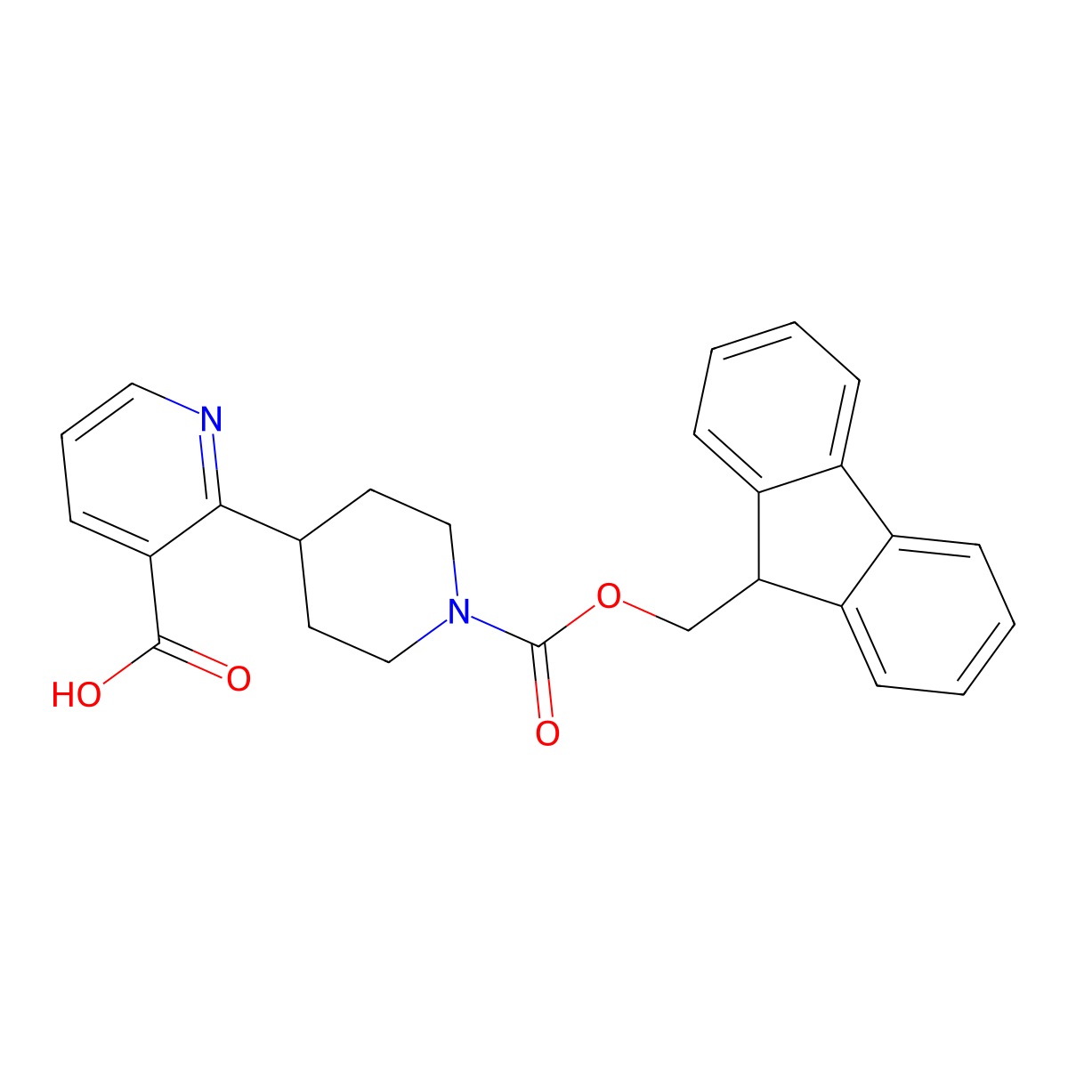 2-[1-(9H-Fluoren-9-ylmethoxycarbonyl)piperidin-4-yl]pyridine-3-carboxylic acid molecular structure, CAS 2445785-57-7