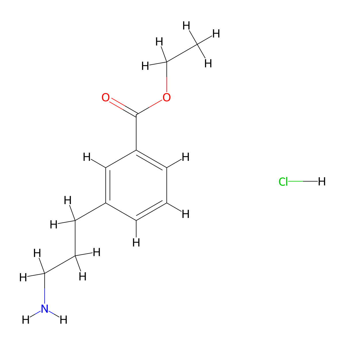 Ethyl3-(3-aminopropyl)benzoatehydrochloride molecular structure, CAS 2445785-59-9