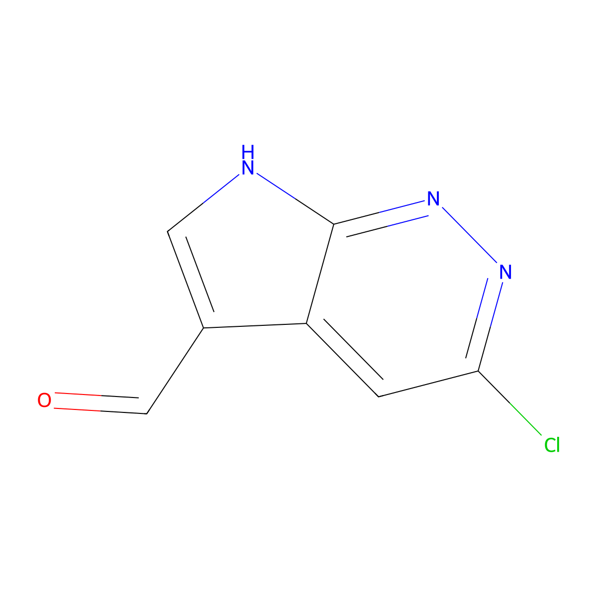 3-chloro-7H-pyrrolo(2,3-c)pyridazine-5-carbaldehyde molecular structure, CAS 2445785-76-0