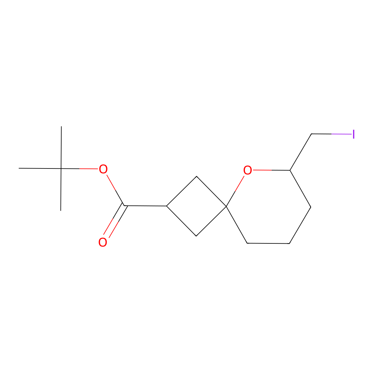 Tert-butyl 6-(iodomethyl)-5-oxaspiro[3.5]nonane-2-carboxylate molecular structure, CAS 2445785-78-2