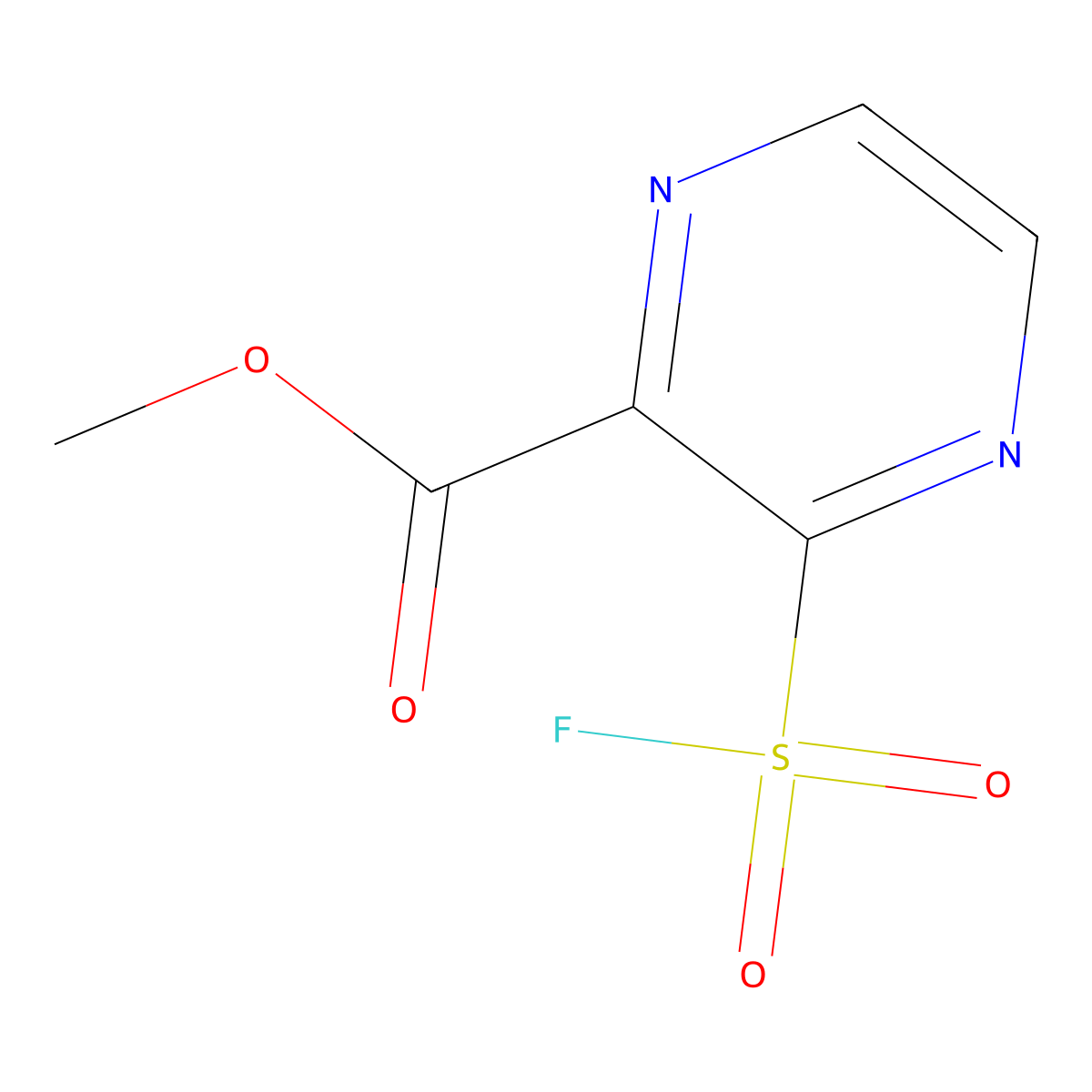 Methyl 3-fluorosulfonylpyrazine-2-carboxylate molecular structure, CAS 2445785-84-0