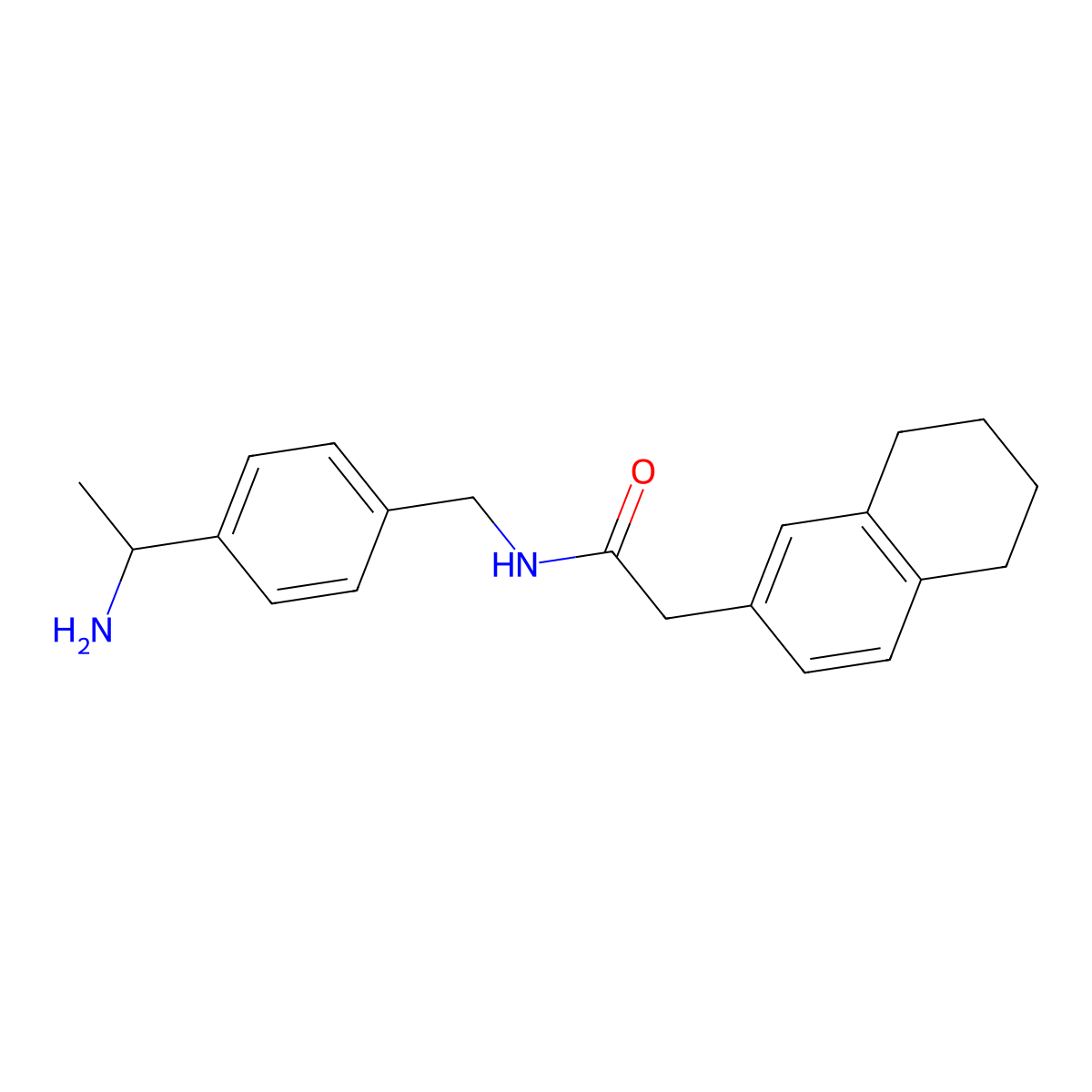N-{[4-(1-aminoethyl)phenyl]methyl}-2-(5,6,7,8-tetrahydronaphthalen-2-yl)acetamide molecular structure, CAS 2445785-89-5