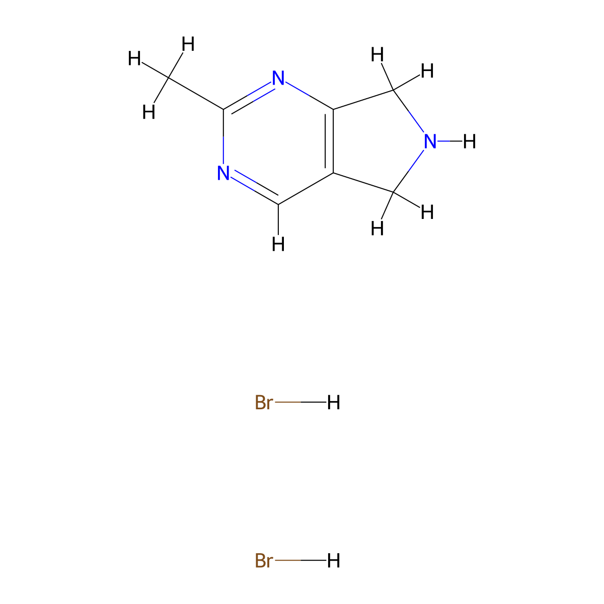 2-methyl-5H,6H,7H-pyrrolo(3,4-d)pyrimidine dihydrobromide molecular structure, CAS 2445785-91-9