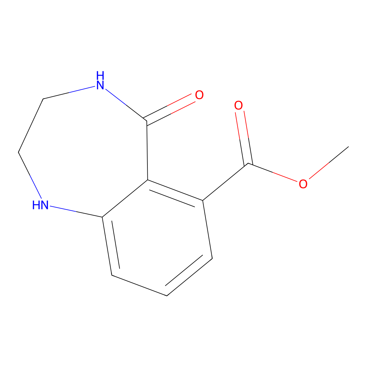 Methyl 5-oxo-1,2,3,4-tetrahydro-1,4-benzodiazepine-6-carboxylate molecular structure, CAS 2445785-96-4