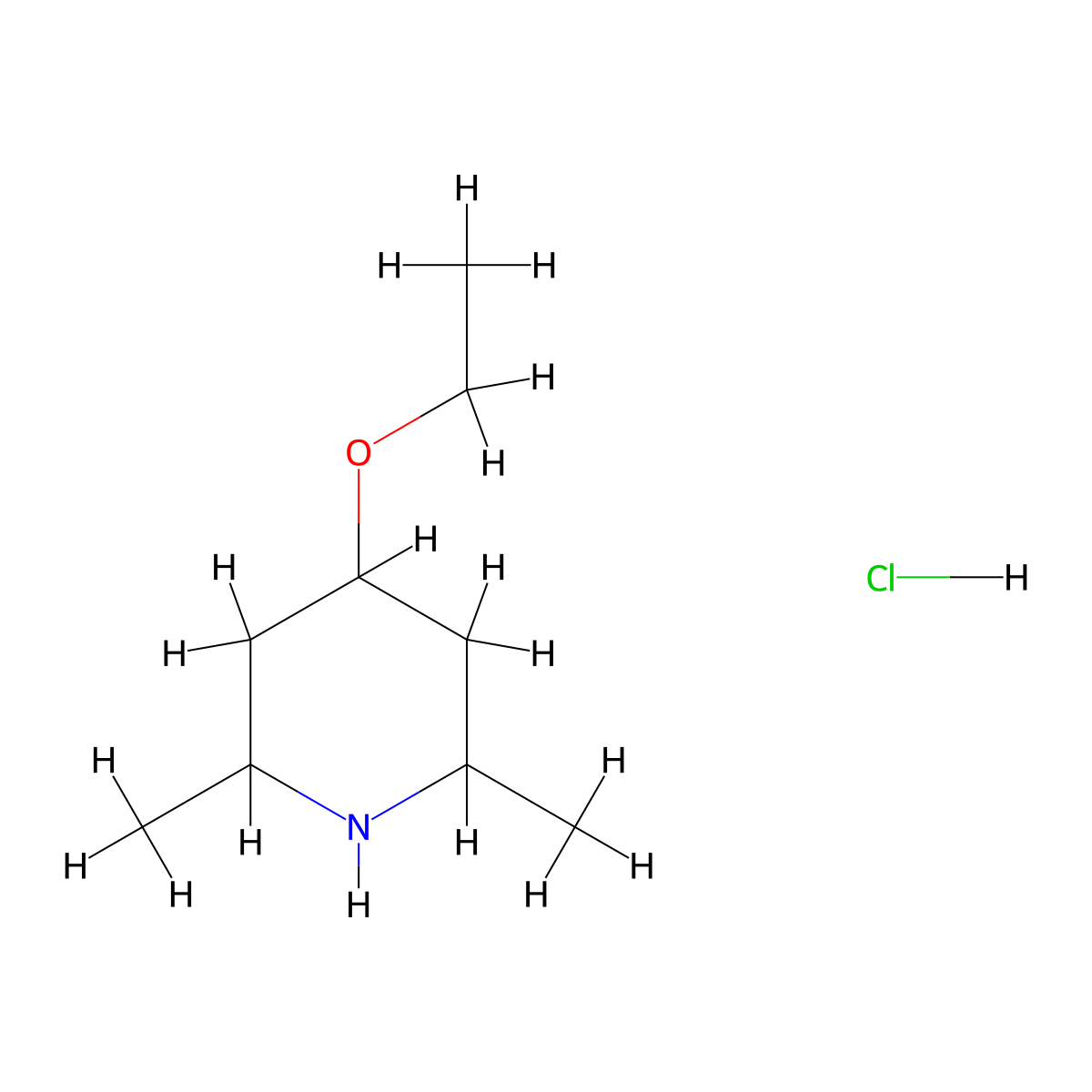 4-ethoxy-2,6-dimethylpiperidine hydrochloride, Mixture of diastereomers molecular structure, CAS 2445785-97-5
