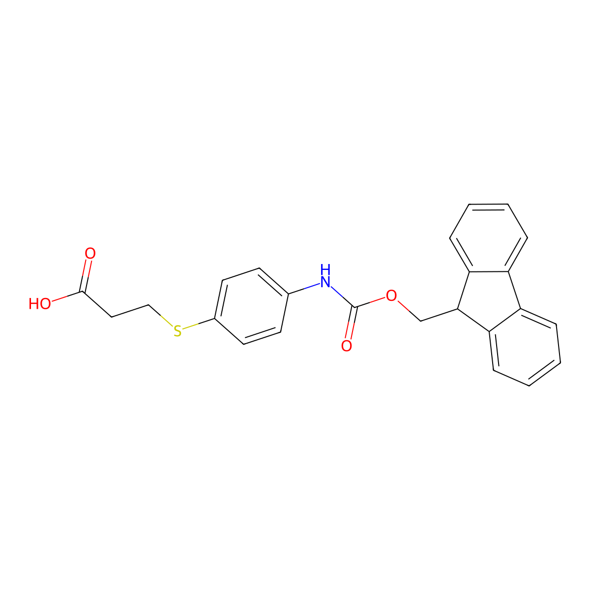 3-[4-(9H-Fluoren-9-ylmethoxycarbonylamino)phenyl]sulfanylpropanoic acid molecular structure, CAS 2445785-98-6