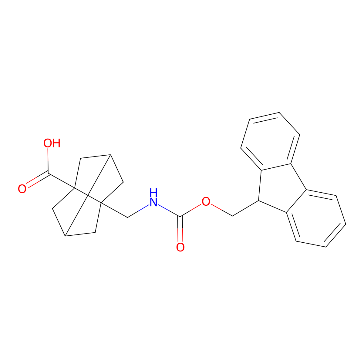 5-[({[(9H-fluoren-9-yl)methoxy]carbonyl}amino)methyl]tricyclo[3.3.0.0,3,7]octane-1-carboxylic acid molecular structure, CAS 2445785-99-7