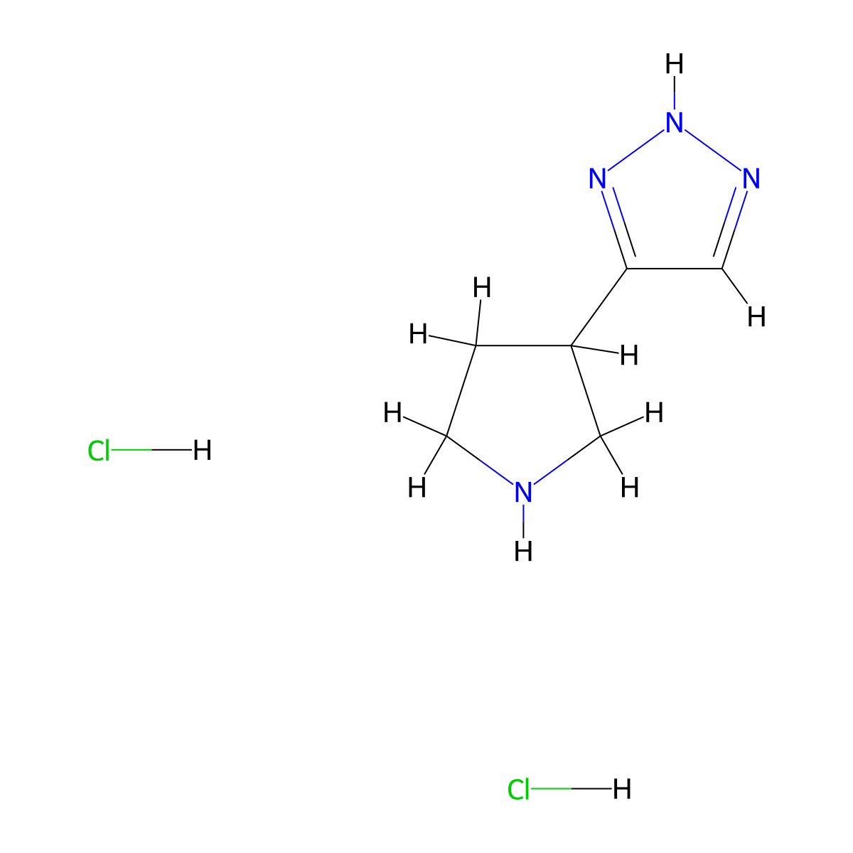 4-Pyrrolidin-3-yl-2H-triazole;dihydrochloride molecular structure, CAS 2445786-11-6