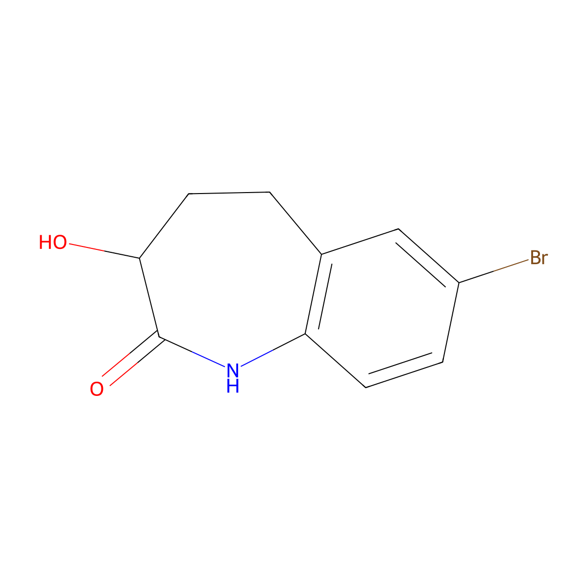 7-bromo-3-hydroxy-2,3,4,5-tetrahydro-1H-1-benzazepin-2-one molecular structure, CAS 2445786-20-7