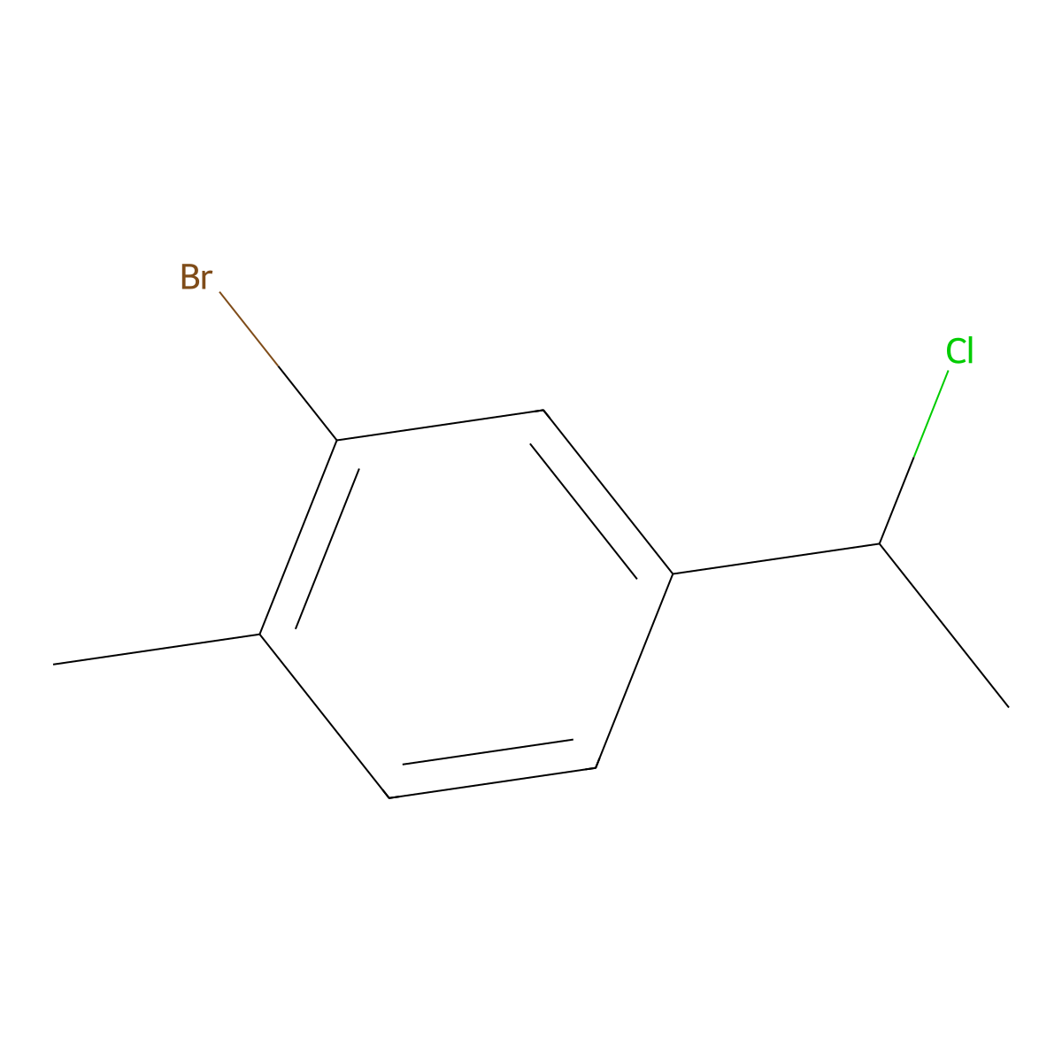 2-Bromo-4-(1-chloroethyl)-1-methylbenzene molecular structure, CAS 2445786-21-8