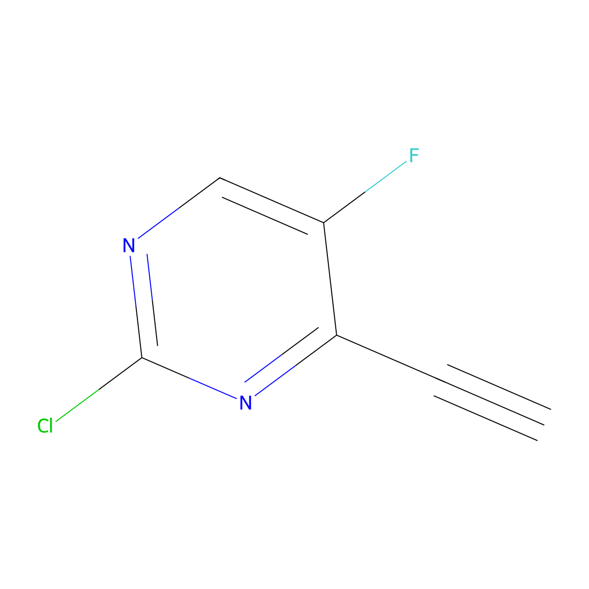2-Chloro-4-ethynyl-5-fluoropyrimidine molecular structure, CAS 2445786-25-2
