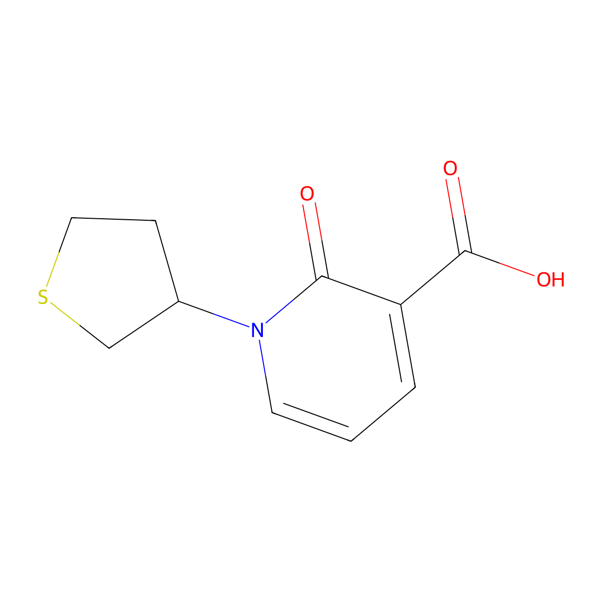 2-Oxo-1-(thiolan-3-yl)pyridine-3-carboxylic acid molecular structure, CAS 2445786-34-3