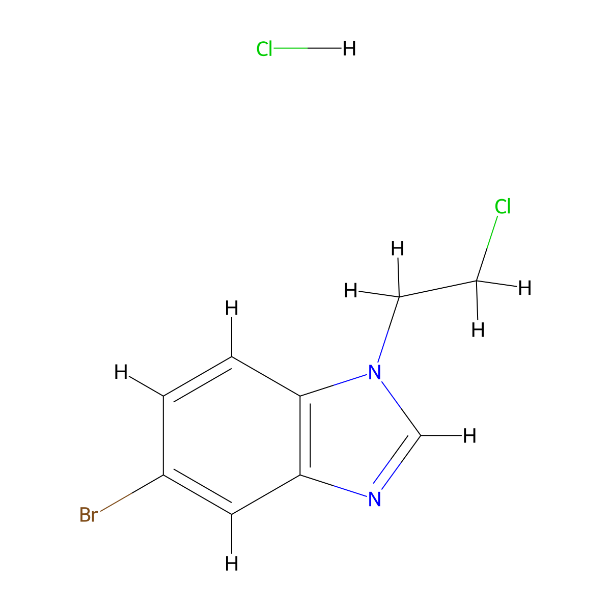 5-Bromo-1-(2-chloroethyl)benzimidazole;hydrochloride molecular structure, CAS 2445786-38-7
