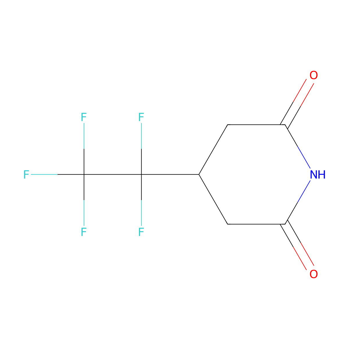 4-(1,1,2,2,2-Pentafluoroethyl)piperidine-2,6-dione molecular structure, CAS 2445786-40-1