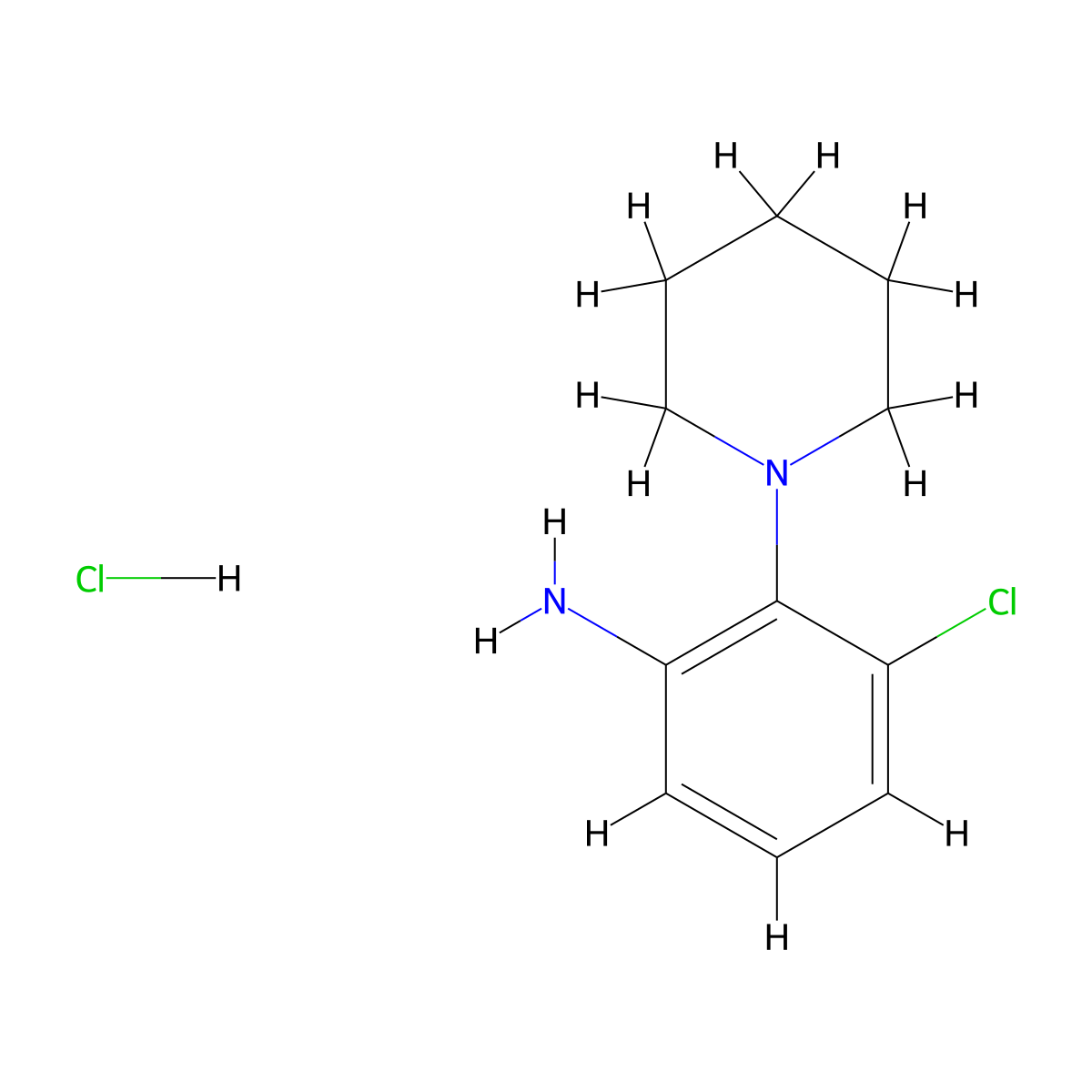 3-Chloro-2-(piperidin-1-yl)aniline hydrochloride molecular structure, CAS 2445786-59-2