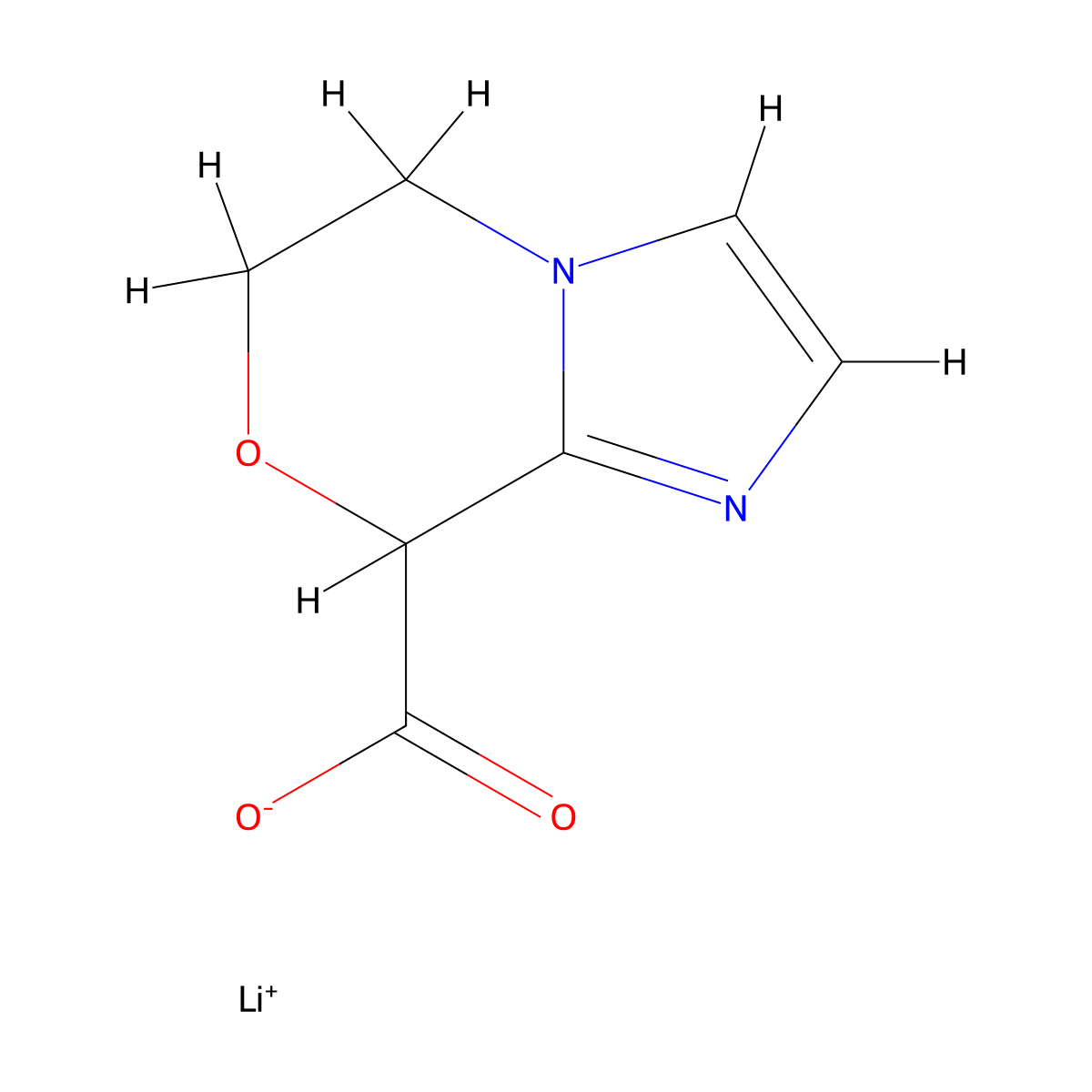 lithium(1+) 5H,6H,8H-imidazo[2,1-c][1,4]oxazine-8-carboxylate molecular structure, CAS 2445786-61-6
