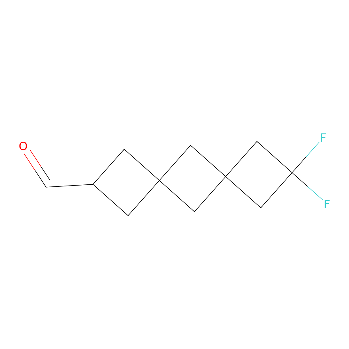 8,8-Difluorodispiro[3.1.3^{6}.1^{4}]decane-2-carbaldehyde molecular structure, CAS 2445786-64-9