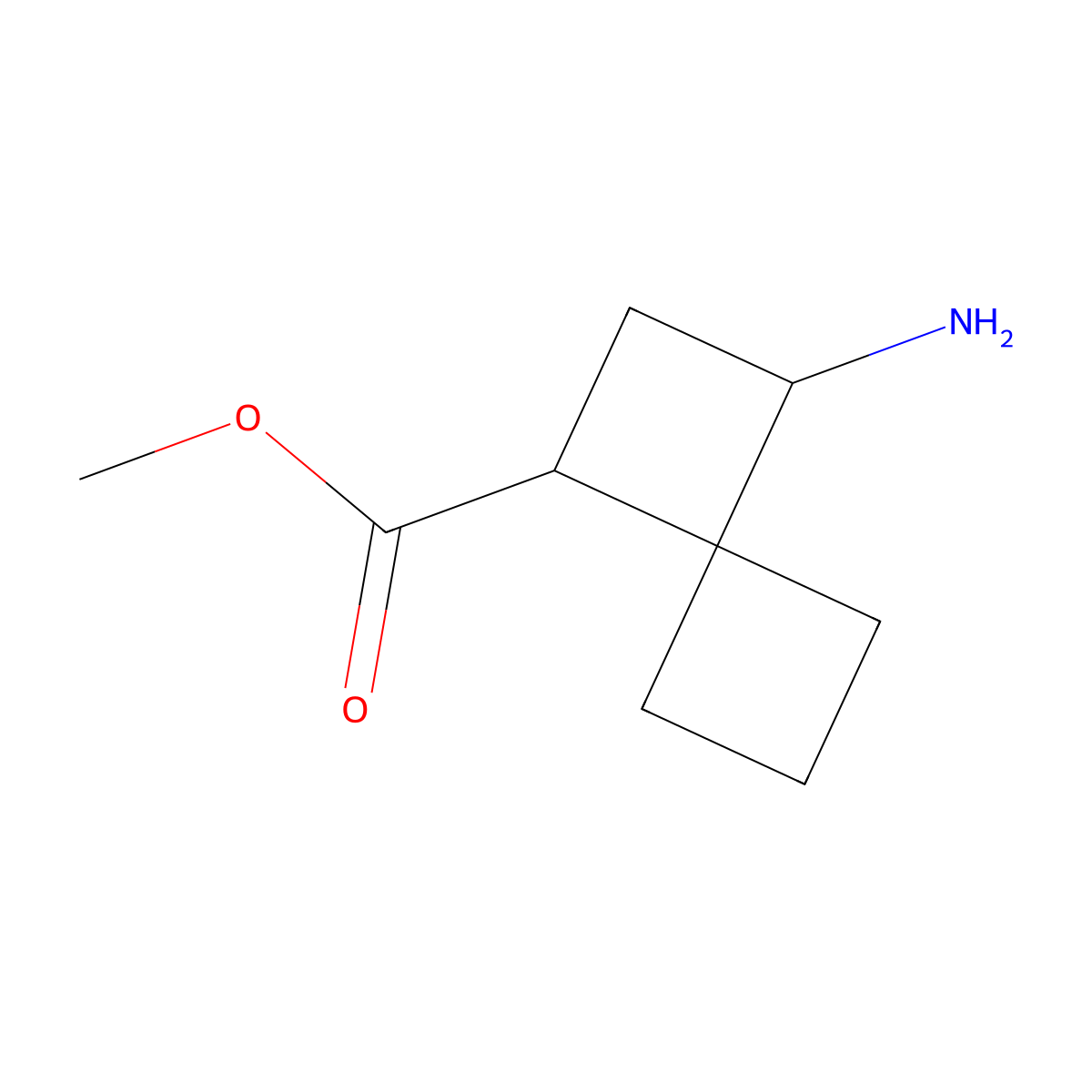 Methyl 3-aminospiro[3.3]heptane-1-carboxylate molecular structure, CAS 2445786-68-3