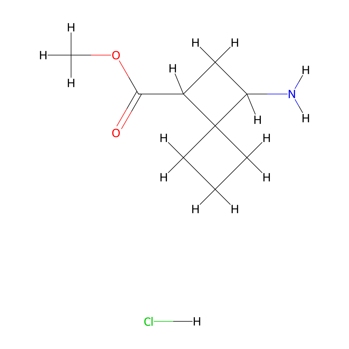 Methyl 3-aminospiro[3.3]heptane-1-carboxylate hydrochloride molecular structure, CAS 2445786-69-4