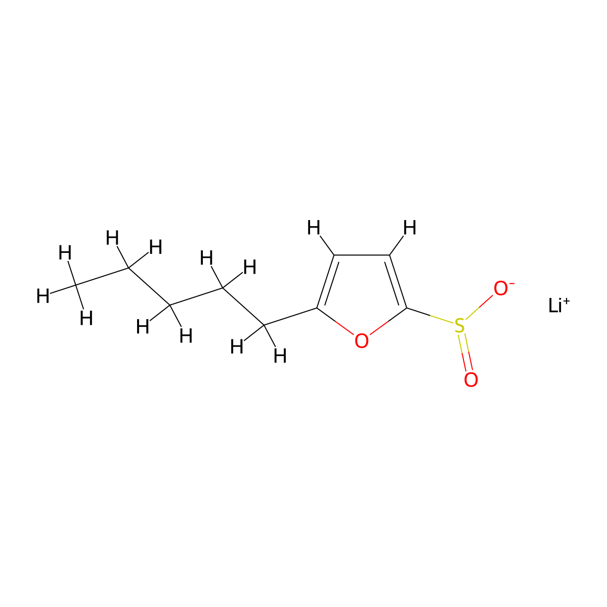 Lithium(1+)5-pentylfuran-2-sulfinate molecular structure, CAS 2445786-79-6