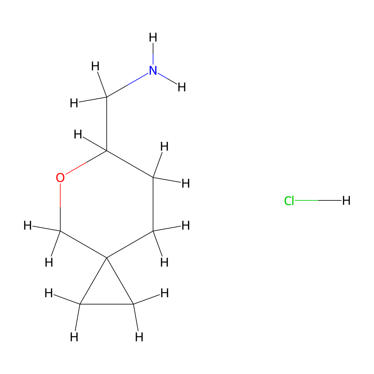 5-Oxaspiro[2.5]octan-6-ylmethanamine;hydrochloride molecular structure, CAS 2445786-85-4
