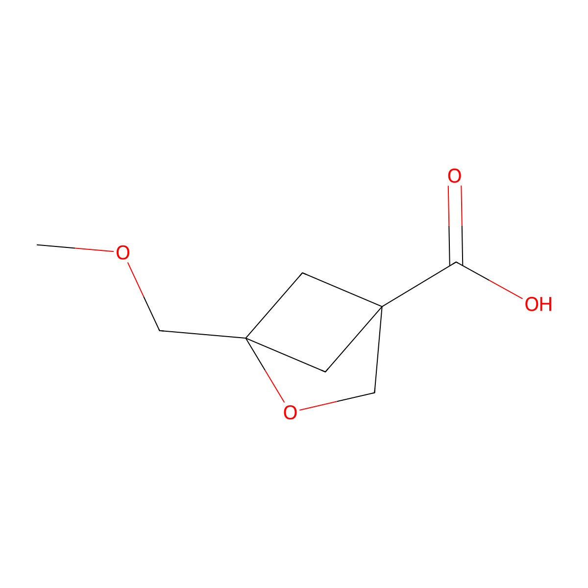 1-(Methoxymethyl)-2-oxabicyclo[2.1.1]hexane-4-carboxylic acid molecular structure, CAS 2445786-86-5