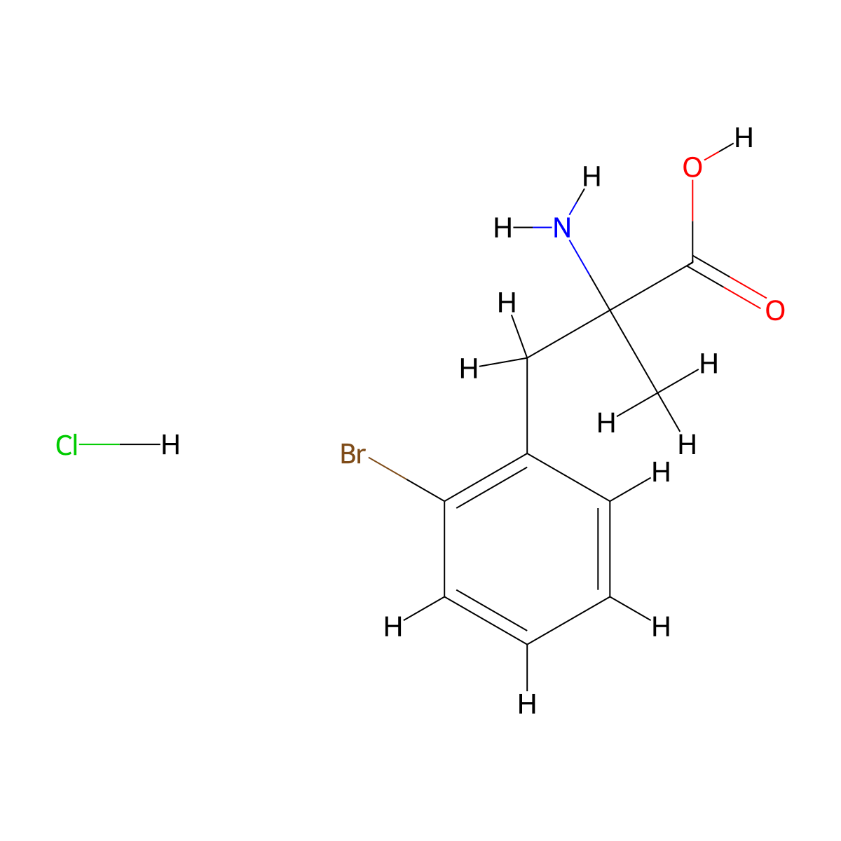 2-Amino-3-(2-bromophenyl)-2-methylpropanoic acid hydrochloride molecular structure, CAS 2445790-26-9