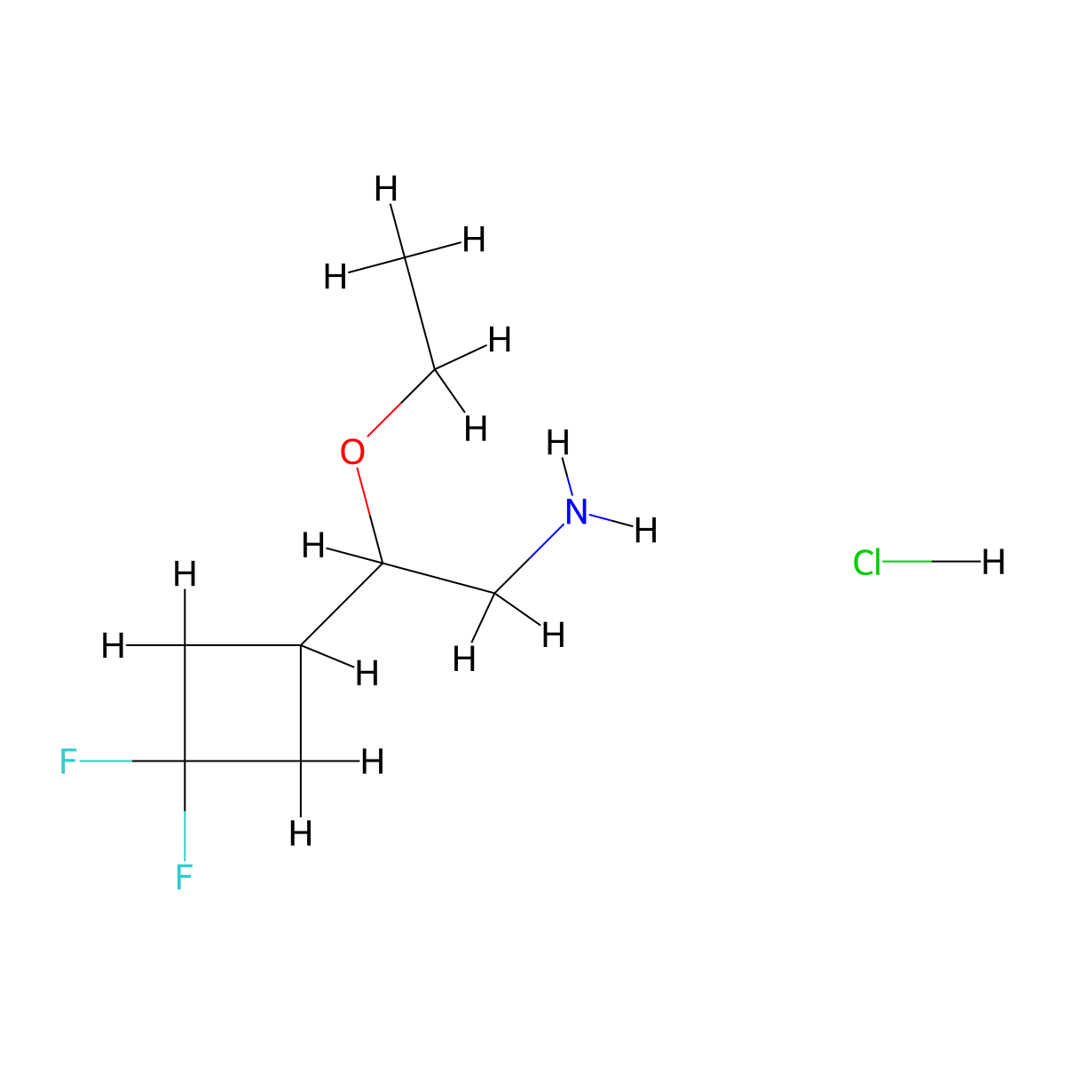 2-(3,3-Difluorocyclobutyl)-2-ethoxyethan-1-amine hydrochloride molecular structure, CAS 2445790-27-0