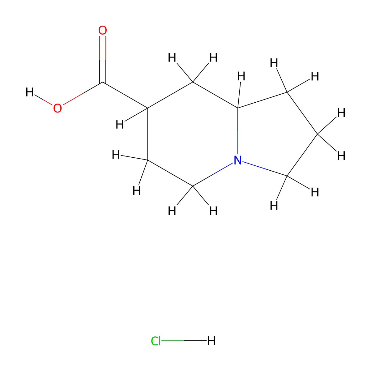 Octahydroindolizine-7-carboxylic acid hydrochloride molecular structure, CAS 2445790-28-1