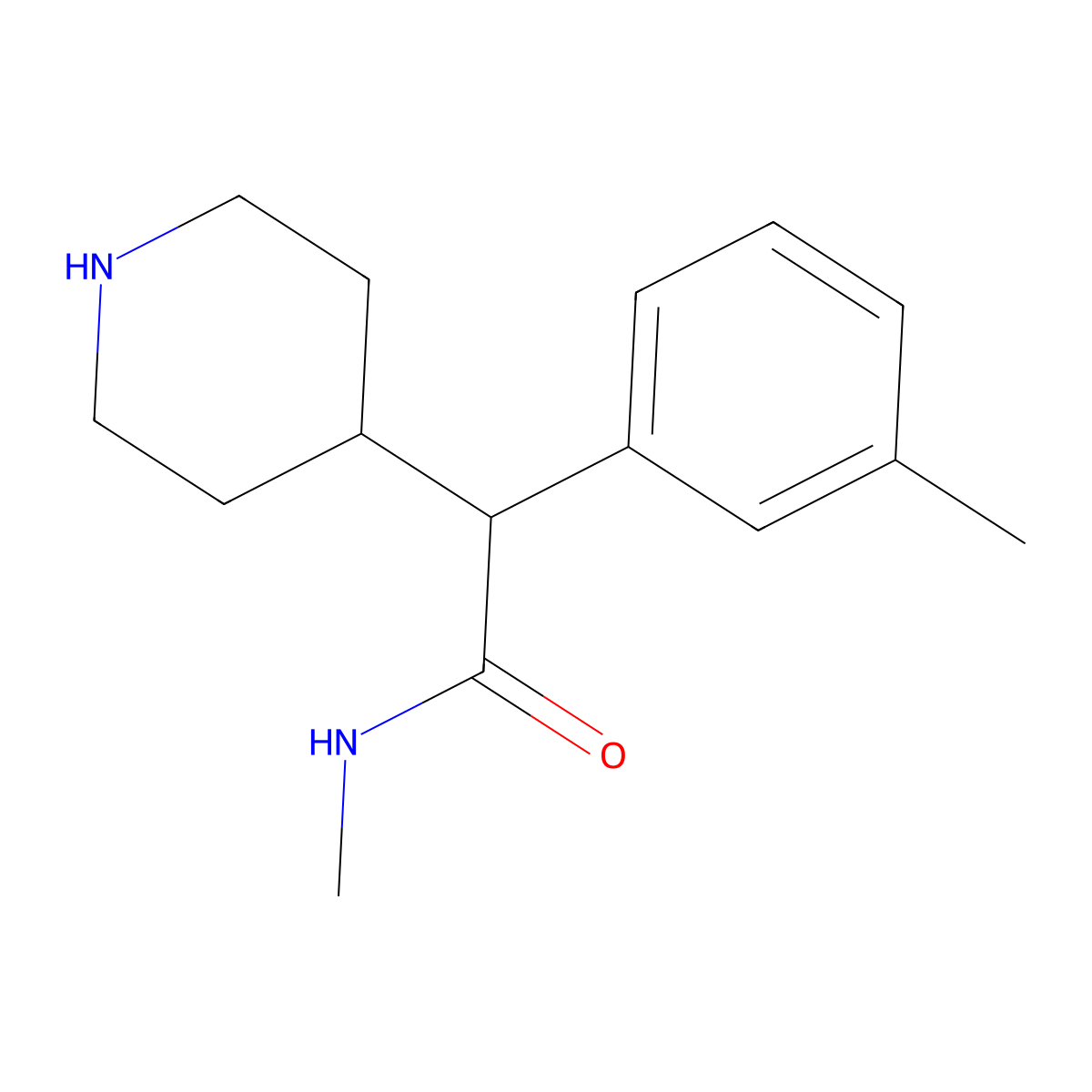 N-methyl-2-(3-methylphenyl)-2-(piperidin-4-yl)acetamide molecular structure, CAS 2445790-29-2