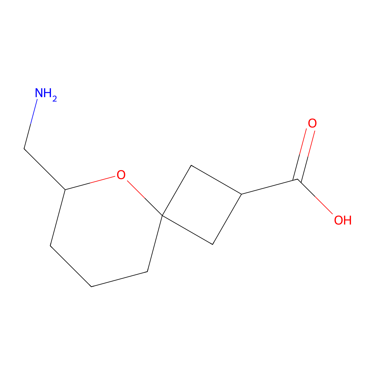 6-(Aminomethyl)-5-oxaspiro[3.5]nonane-2-carboxylic acid molecular structure, CAS 2445790-41-8