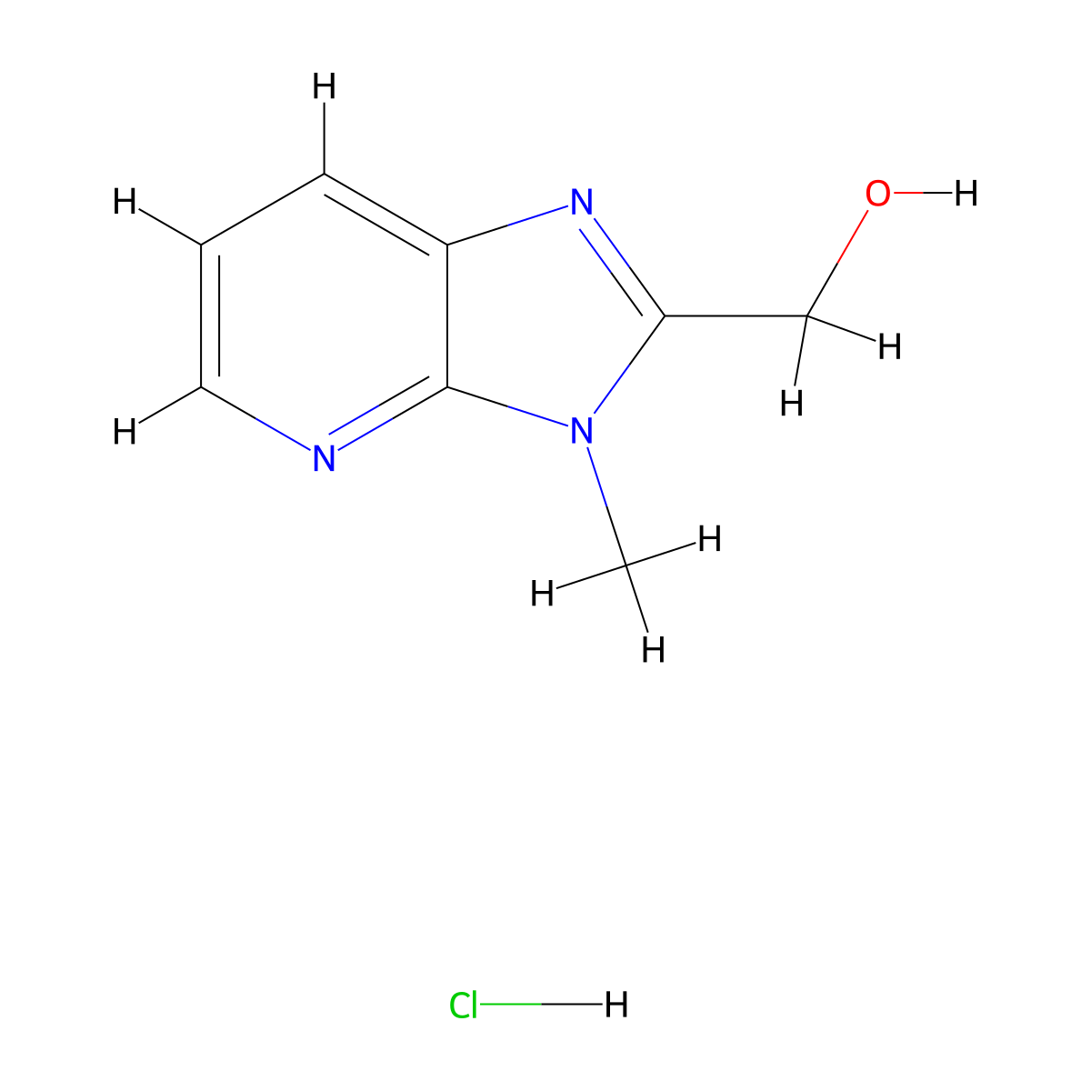 (3-Methylimidazo[4,5-b]pyridin-2-yl)methanol;hydrochloride molecular structure, CAS 2445790-43-0