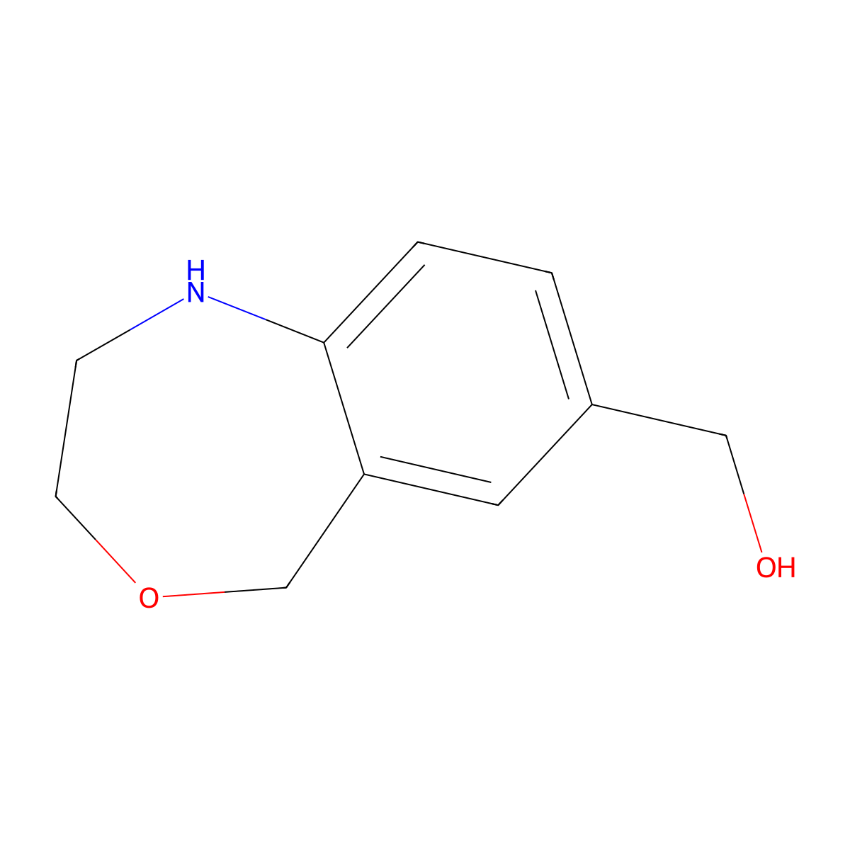 (1,2,3,5-Tetrahydro-4,1-benzoxazepin-7-yl)methanol molecular structure, CAS 2445790-48-5