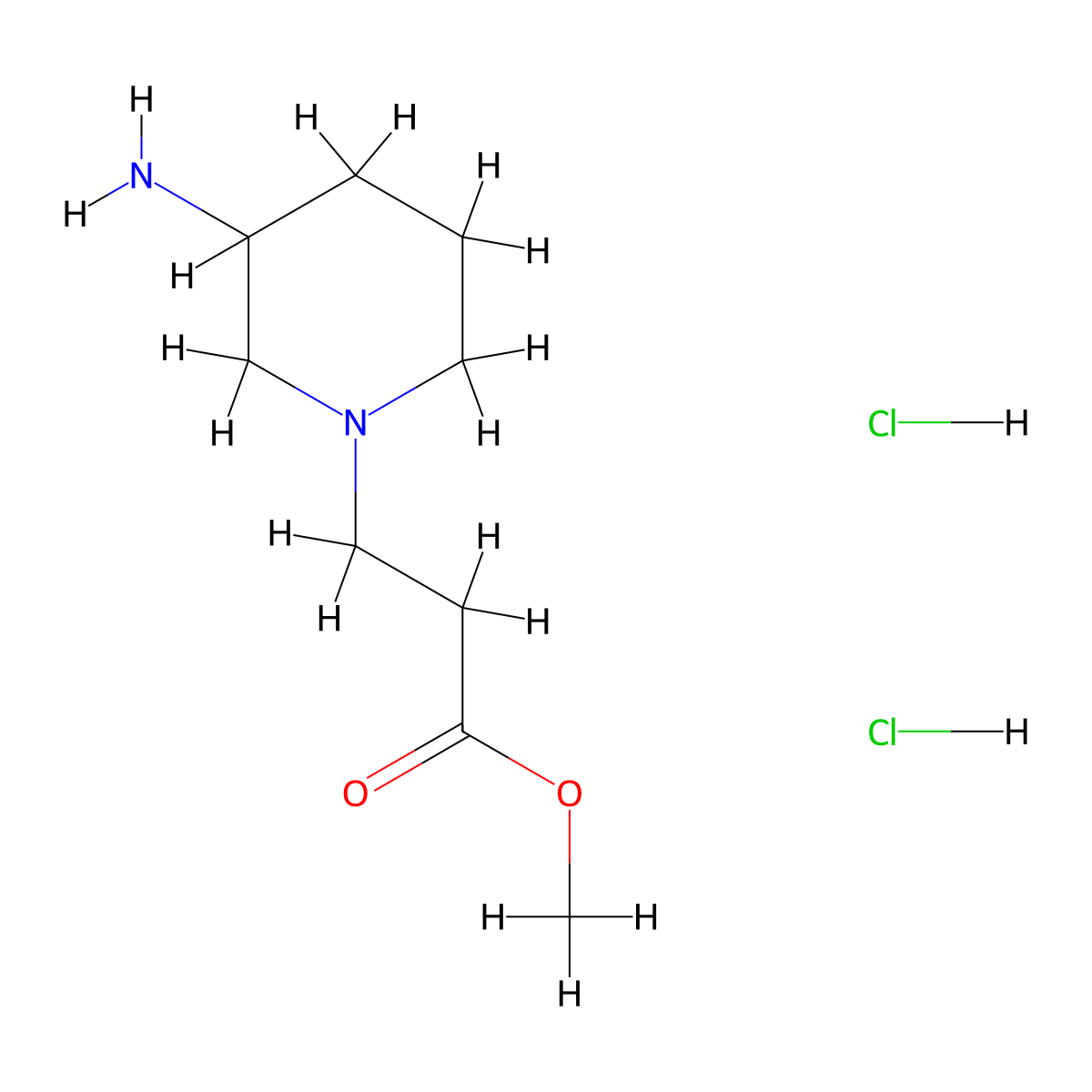 Methyl 3-(3-aminopiperidin-1-YL)propanoate dihydrochloride molecular structure, CAS 2445790-53-2