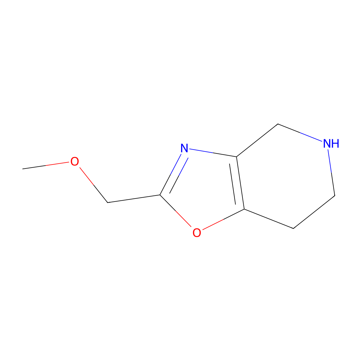 2-(methoxymethyl)-4H,5H,6H,7H-[1,3]oxazolo[4,5-c]pyridine molecular structure, CAS 2445790-58-7