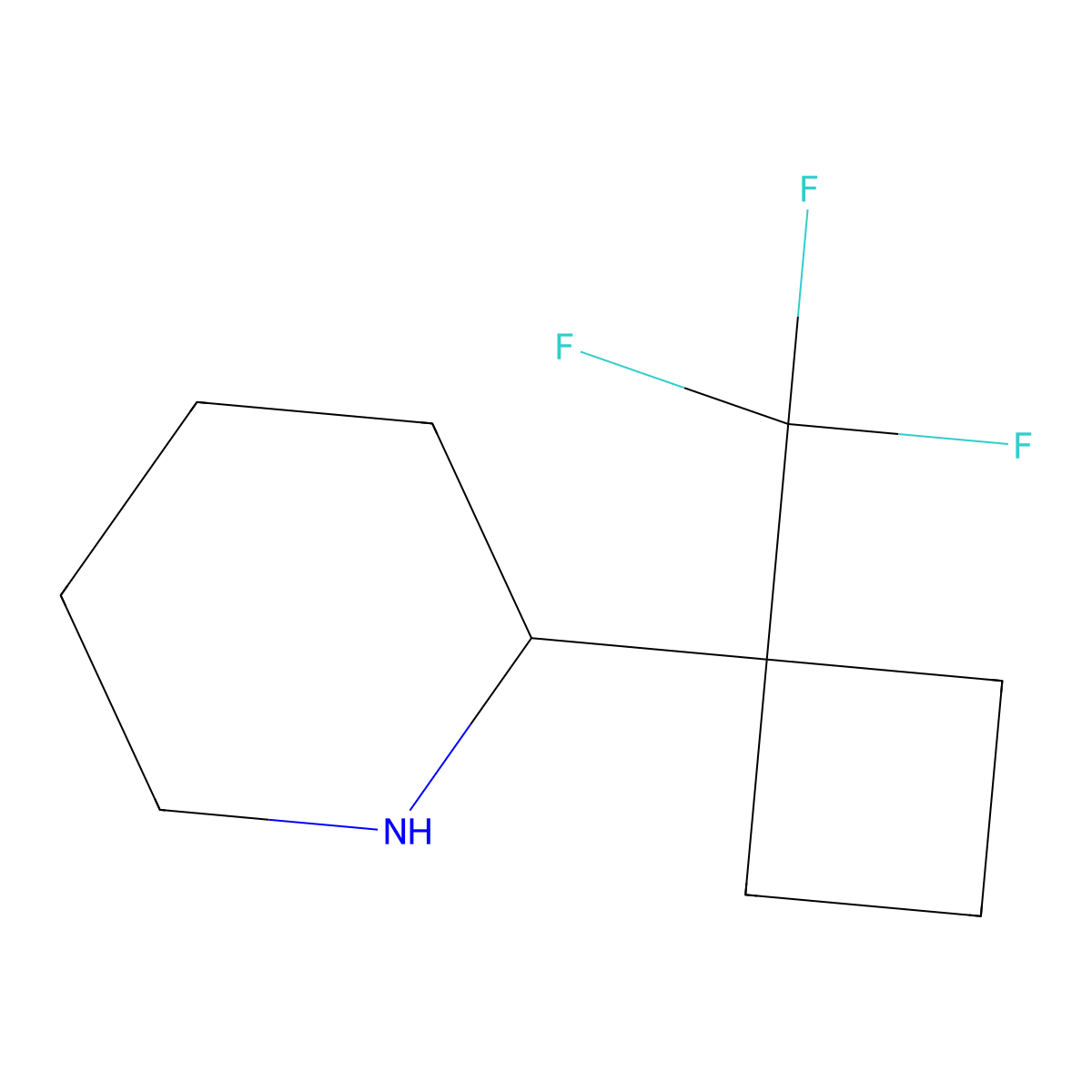 2-[1-(Trifluoromethyl)cyclobutyl]piperidine molecular structure, CAS 2445790-64-5