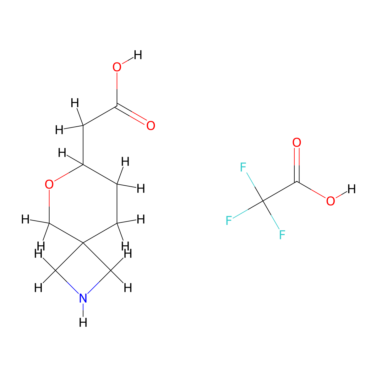 2-{6-Oxa-2-azaspiro[3.5]nonan-7-yl}aceticacid,trifluoroaceticacid molecular structure, CAS 2445790-70-3