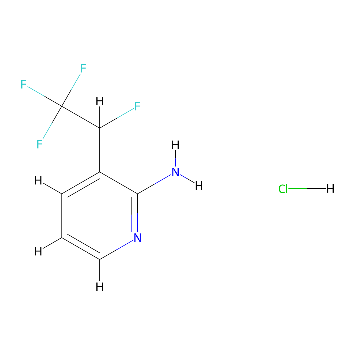3-(1,2,2,2-Tetrafluoroethyl)pyridin-2-aminehydrochloride molecular structure, CAS 2445790-74-7