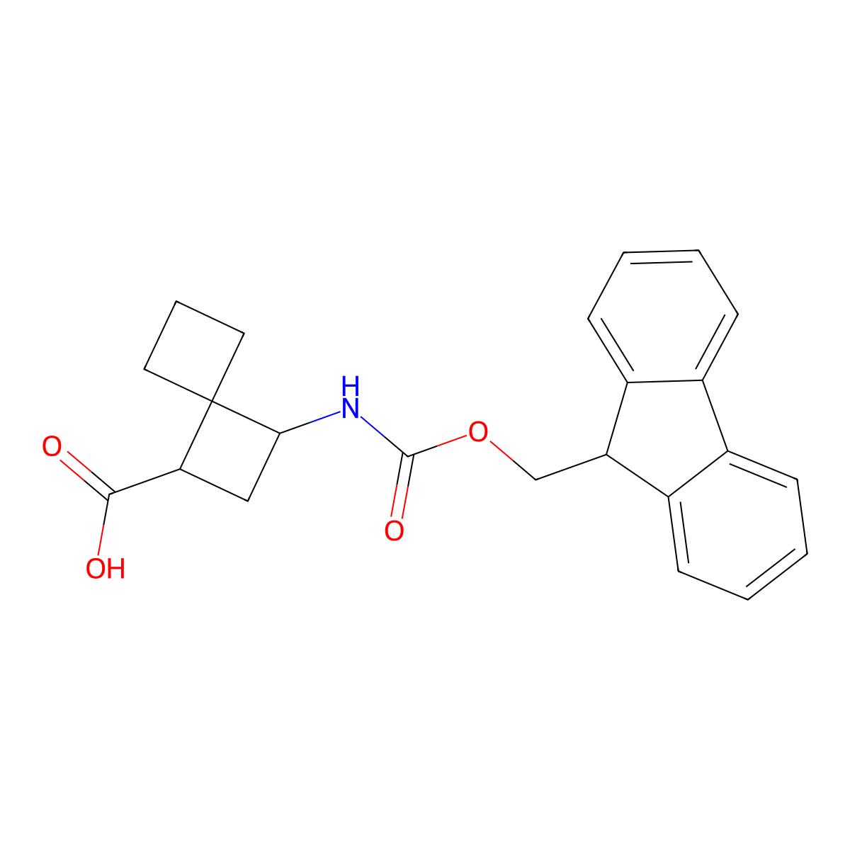 3-(9H-Fluoren-9-ylmethoxycarbonylamino)spiro[3.3]heptane-1-carboxylic acid molecular structure, CAS 2445790-75-8