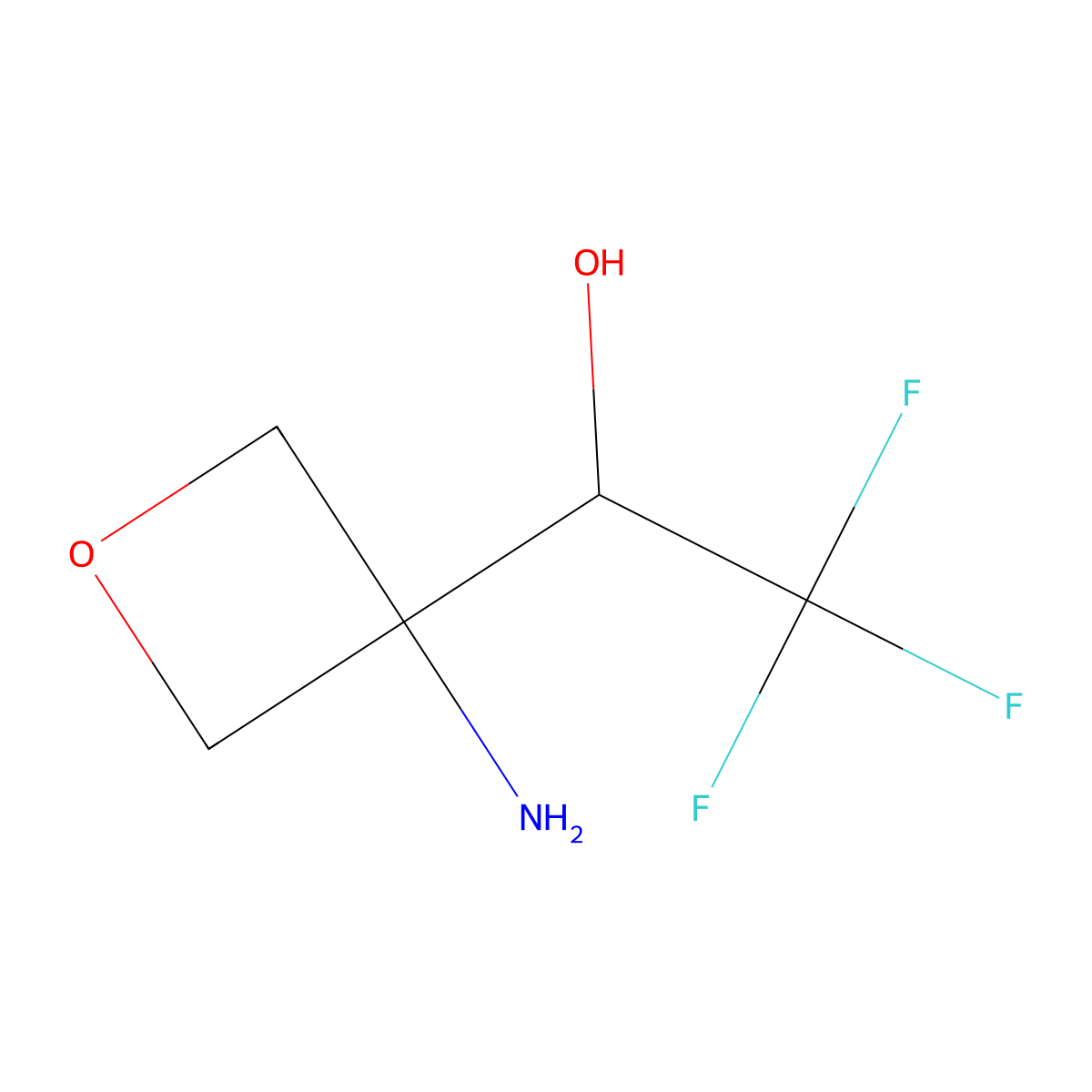 1-(3-Aminooxetan-3-yl)-2,2,2-trifluoroethan-1-ol molecular structure, CAS 2445790-76-9