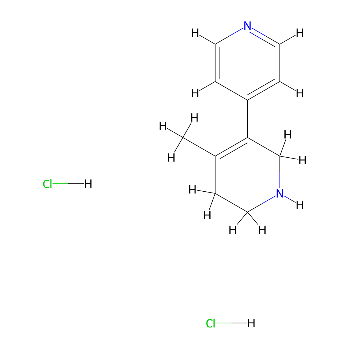 4-Methyl-1,2,5,6-tetrahydro-3,4'-bipyridine dihydrochloride molecular structure, CAS 2445790-77-0