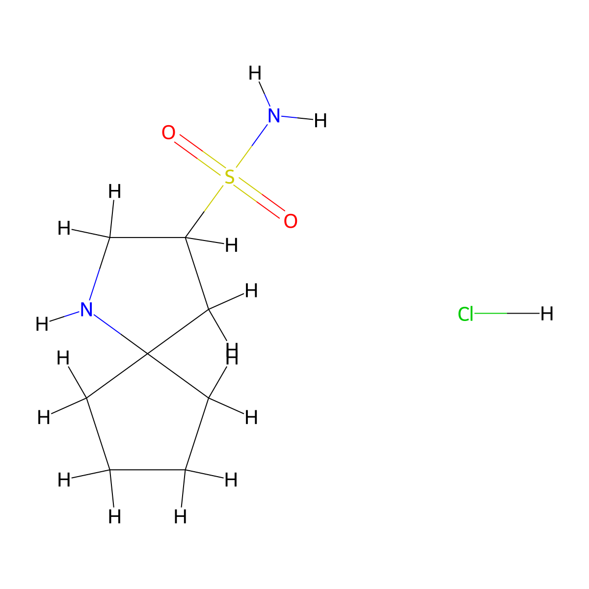 1-Azaspiro[4.4]nonane-3-sulfonamide hydrochloride molecular structure, CAS 2445790-82-7