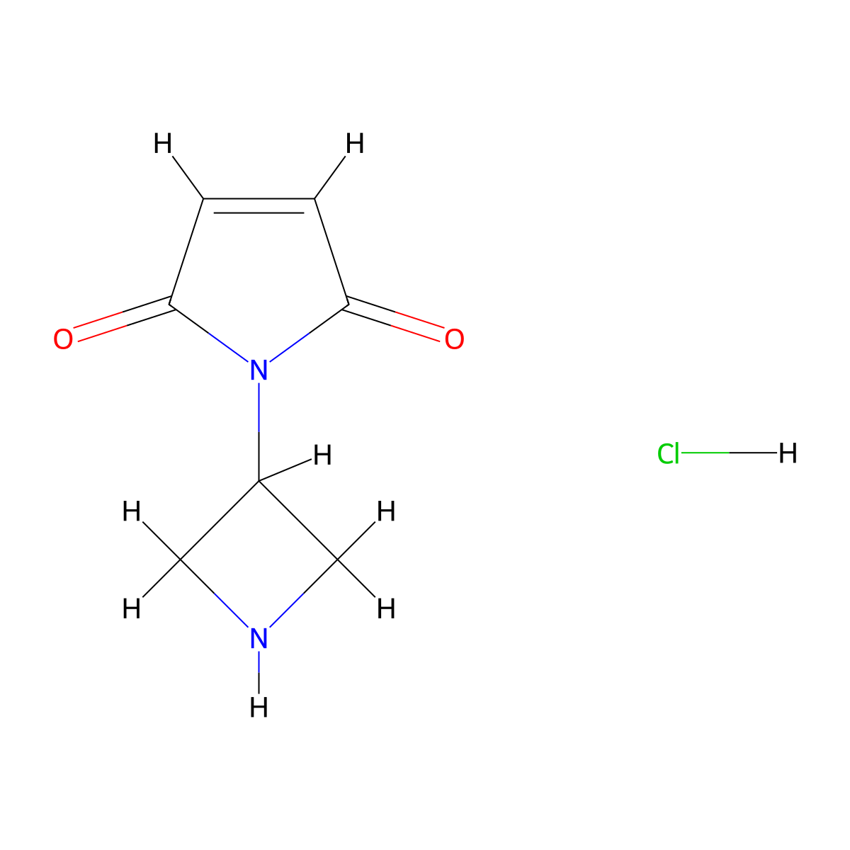 1-(Azetidin-3-yl)pyrrole-2,5-dione;hydrochloride molecular structure, CAS 2445790-89-4