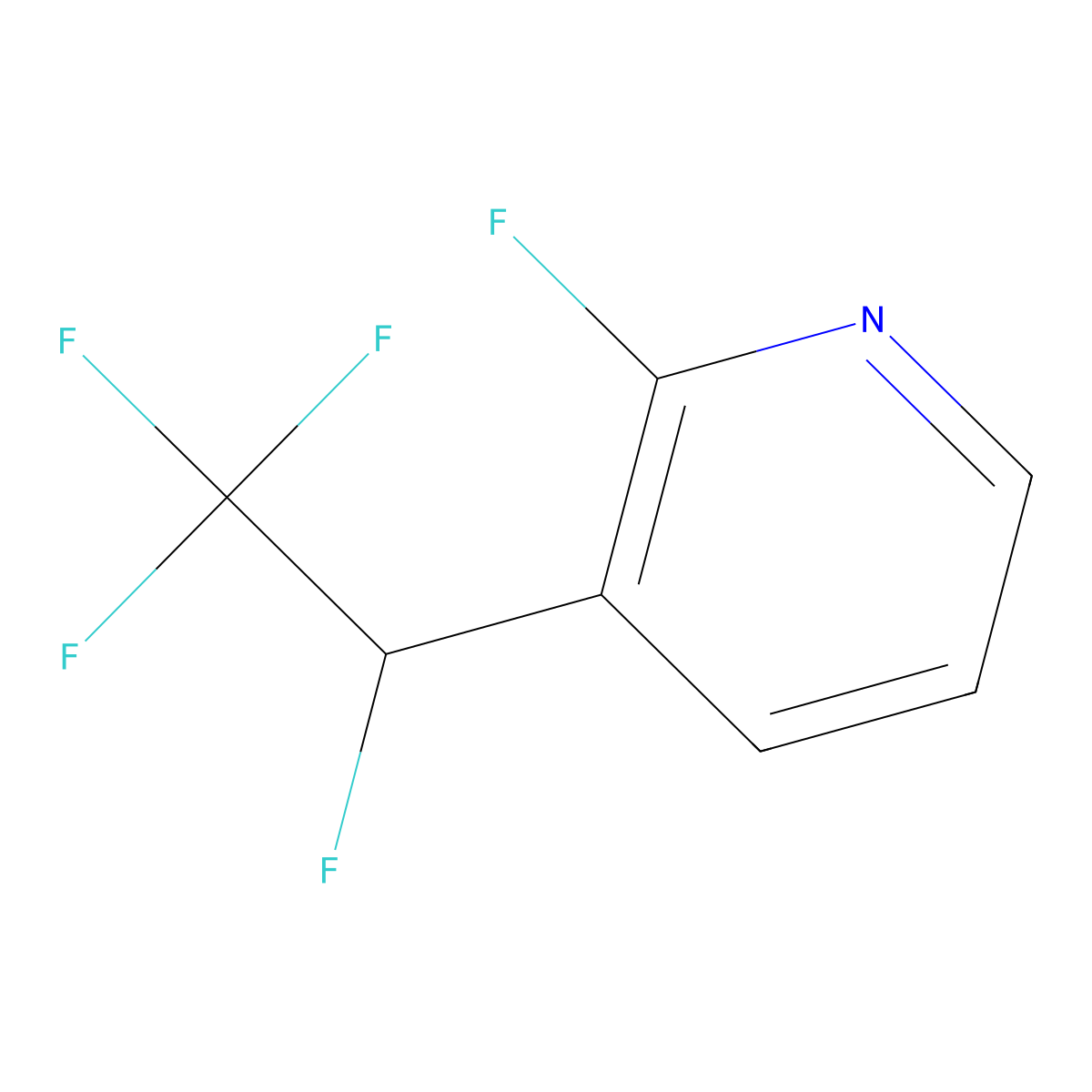 2-Fluoro-3-(1,2,2,2-tetrafluoroethyl)pyridine molecular structure, CAS 2445790-94-1