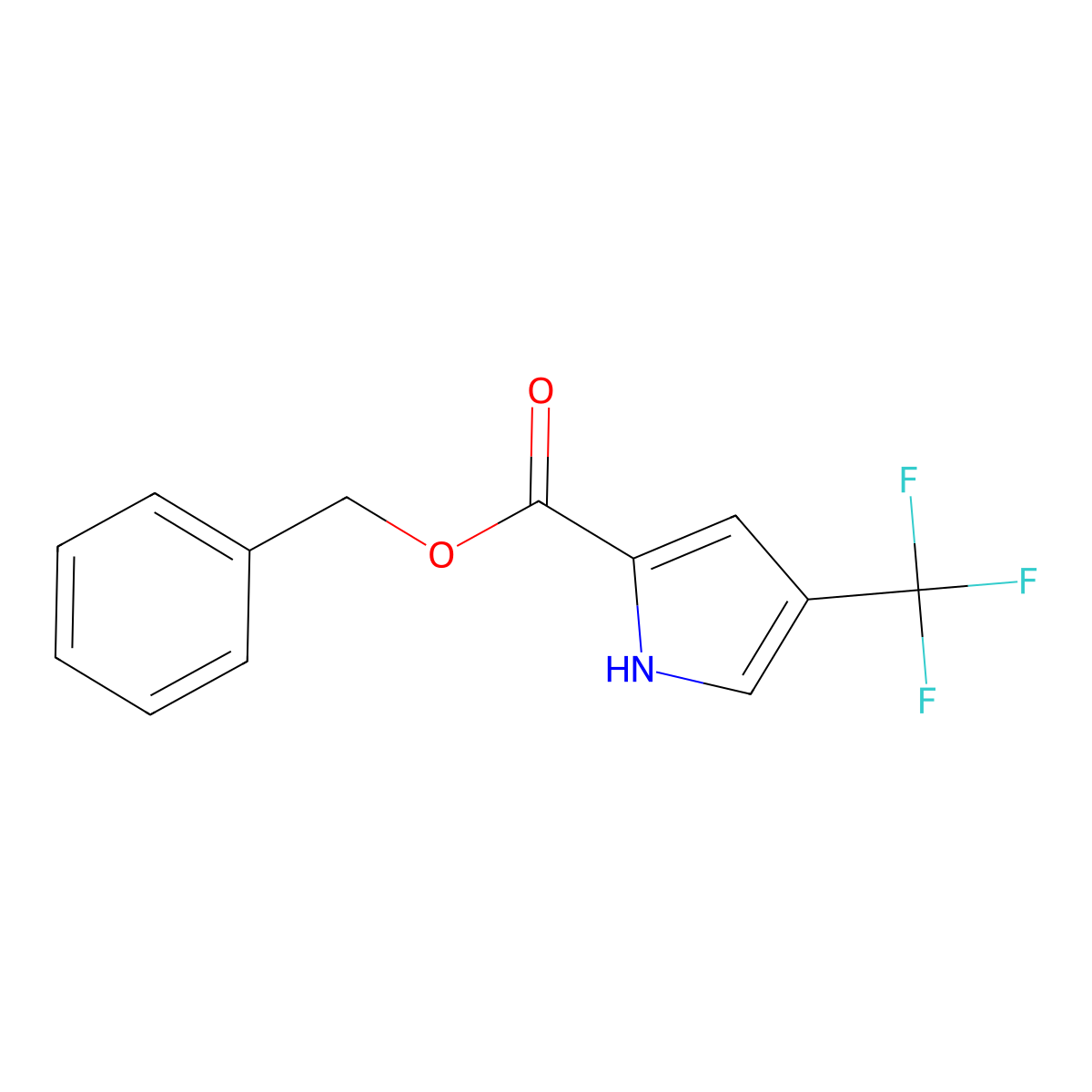 Benzyl 4-(trifluoromethyl)-1H-pyrrole-2-carboxylate molecular structure, CAS 2445790-99-6