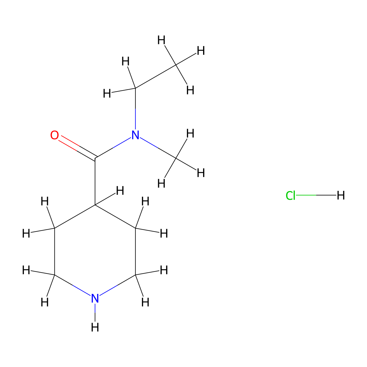 N-ethyl-N-methylpiperidine-4-carboxamide hydrochloride molecular structure, CAS 2445791-02-4