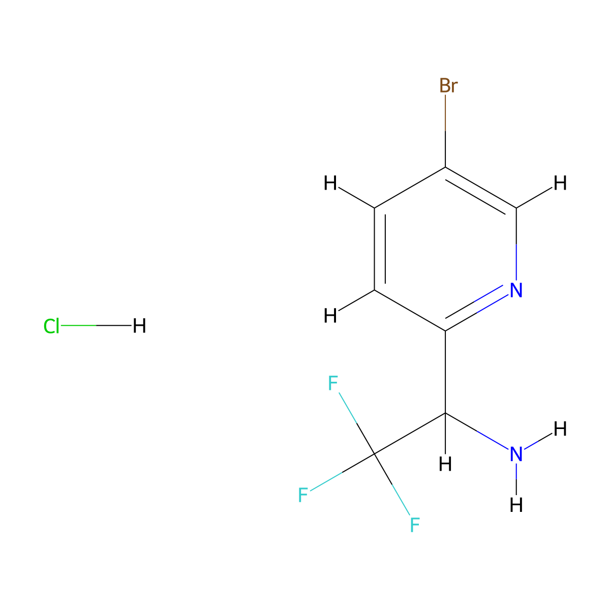 1-(5-Bromopyridin-2-yl)-2,2,2-trifluoroethan-1-amine hydrochloride molecular structure, CAS 2445791-13-7
